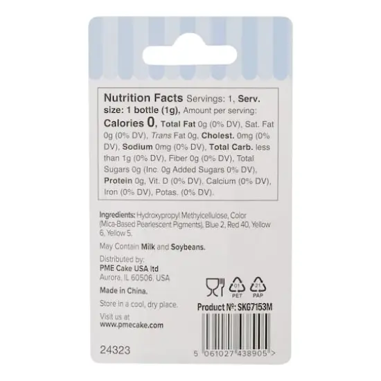 PME Cake Sweet Street&reg; Edible Glitter Stars Silver {6}