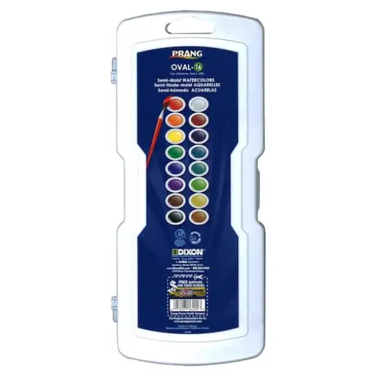 Prang&reg; 16 Colors Watercolor Oval Pan with Brush, 2ct. {3}