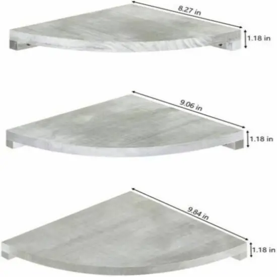 Olive Green Floating Corner Wall Shelf Set {3}