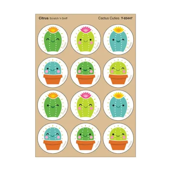 TREND Enterprises&reg; Cactus Cuties, Citrus scent Scratch 'n Sniff Stinky Stickers&reg;, 48 Per Pack, 6 Packs {3}