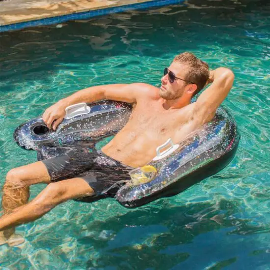 PoolCandy Glitterfied&reg; 48" Black Onyx Glitter Sun Chair {3}