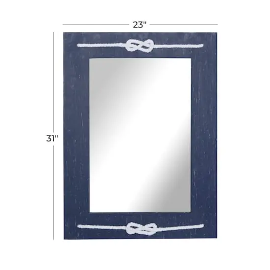 31" Blue Wood Contemporary Wall Mirror {7}