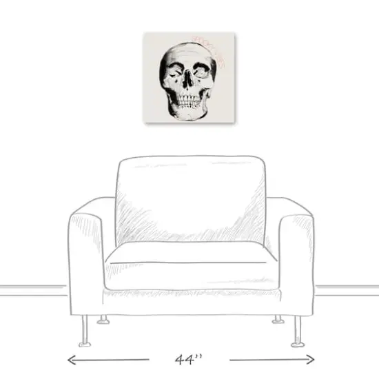 Spooky Vibes Skull 16" x 16" Canvas Wall Art {5}