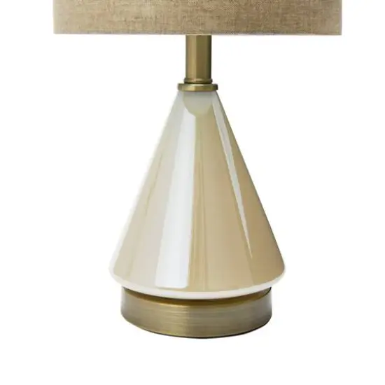 Hello Honey&reg; 20" Cream Glass Table Lamp with Linen Shade {5}