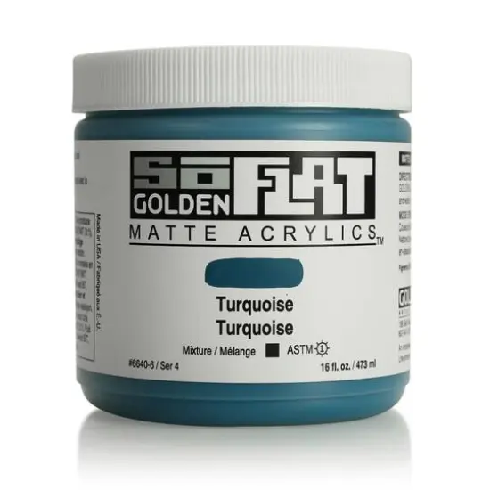 Golden&reg; SoFlat Matte Acrylic Paint, 16oz. Turquoise {1}