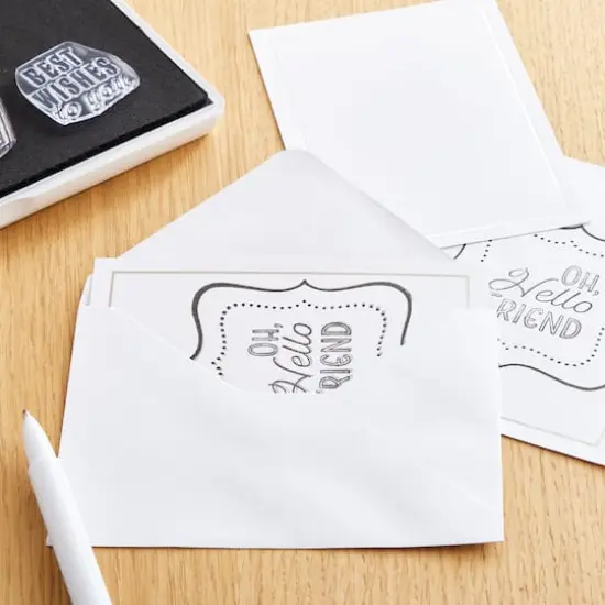 Flat Cards & Envelopes by Recollections&trade;, 3.5" x 4.87" Silver {4}