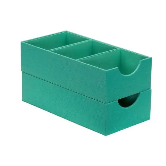 Household Essentials 3-Compartment Drawer Organizers, 2ct. Green {7}