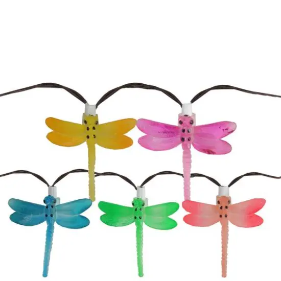 10ct. Multicolored LED Dragonfly Garden Patio String Lights {4}