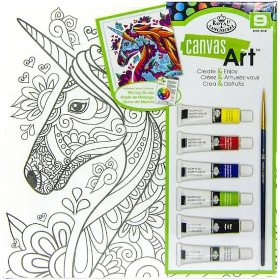Royal & Langnickel® Canvas Art™ 10'' x 10'' Unicorn Paint Kit {1}