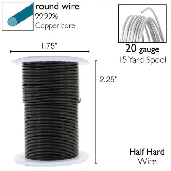 The Beadsmith&reg; Wire&trade; Elements 20 Gauge Tarnish-Resistant Wire Black {7}