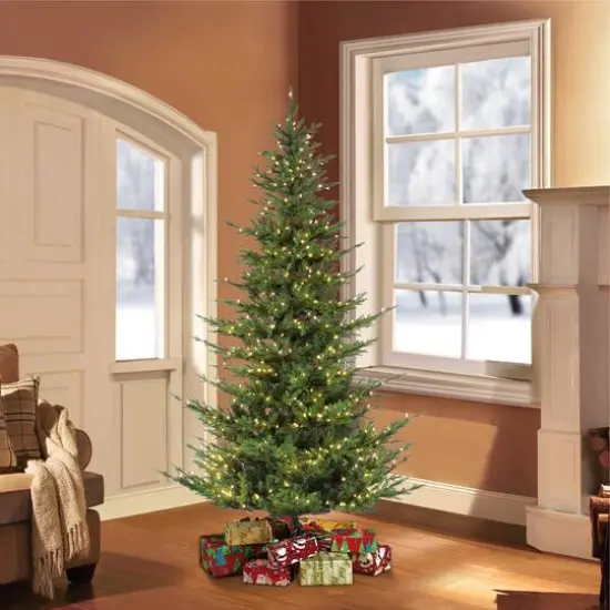 6.5ft. Pre-Lit Natural Fir Artificial Christmas Tree, Clear Lights  {8}