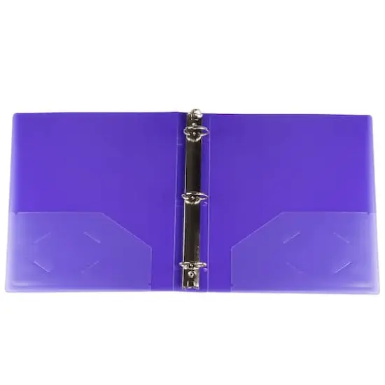 JAM Paper 1.5" Glass Twill Plastic 3-Ring Binder Purple {6}