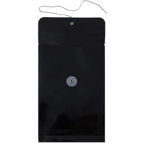 JAM Paper 6.25" x 9.25" Button & String Tie Closure Plastic Envelopes, 12ct. Black {4}