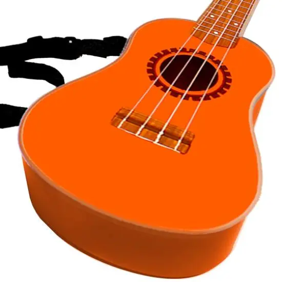 Salus KaKo'o 21" Sunrise Orange Professional Wooden Ukulele Set {8}