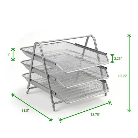 Mind Reader Desk Organizer with 4 Sliding Trays Silver {5}
