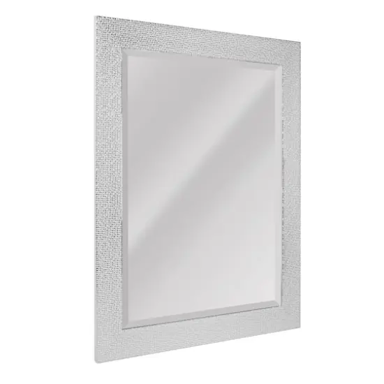 Head West 29" Chrome & White Tile Textured Frame Vanity Mirror {1}