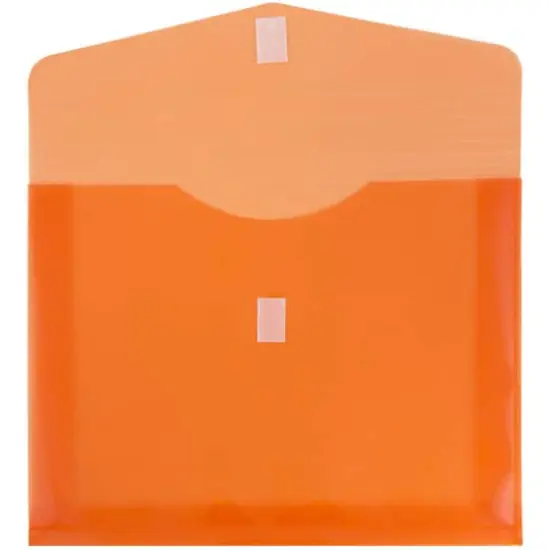 JAM Paper 9.75" x 13" Plastic Hook & Loop Closure Envelopes, 12ct. Orange {4}