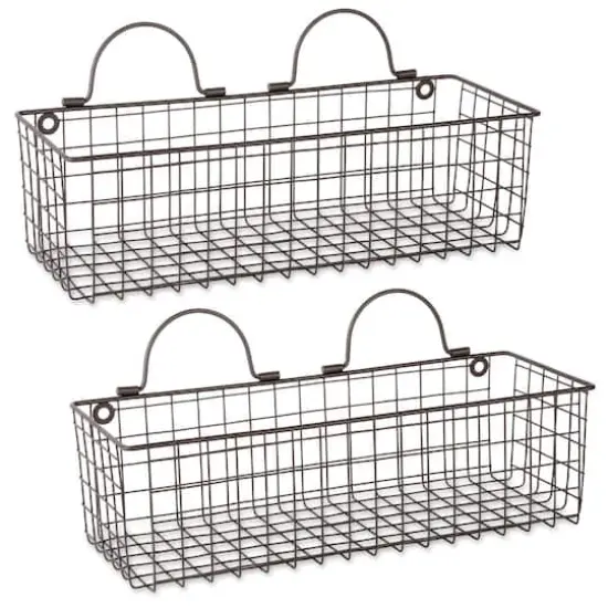 DII&reg; Medium Wire Wall Baskets, 2ct. Bronze {1}