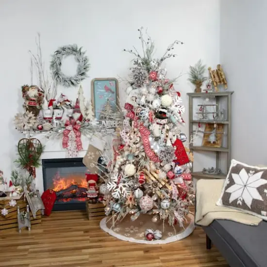 15" Winter Skiing Snowmen Christmas Table Top Decoration Set {8}