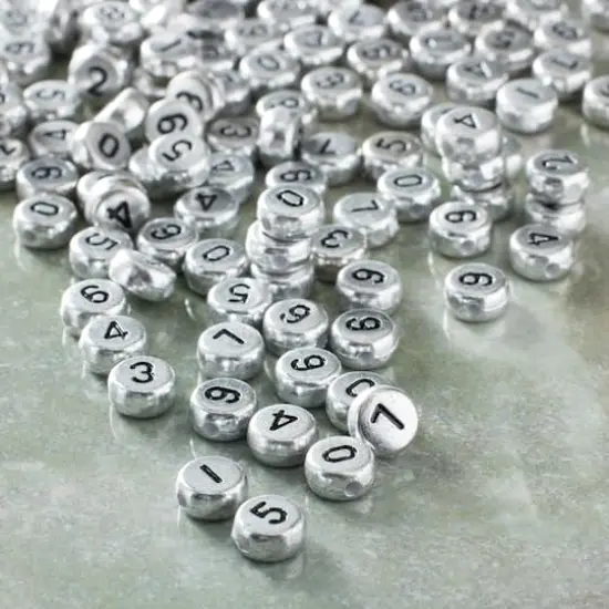 Plastic Number Circle Craft Beads by Bead Landing&trade;, 7mm {3}