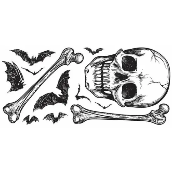RoomMates Skull Glow In The Dark Peel & Stick Giant Wall Decal {1}