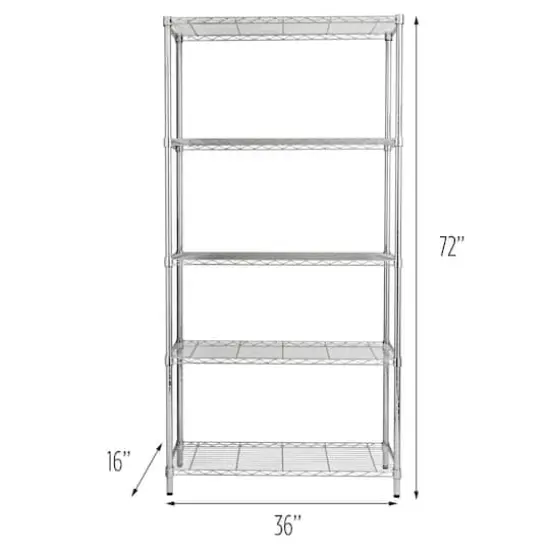 Honey Can Do Chrome 5-Tier Heavy-Duty Adjustable Shelving Unit {9}