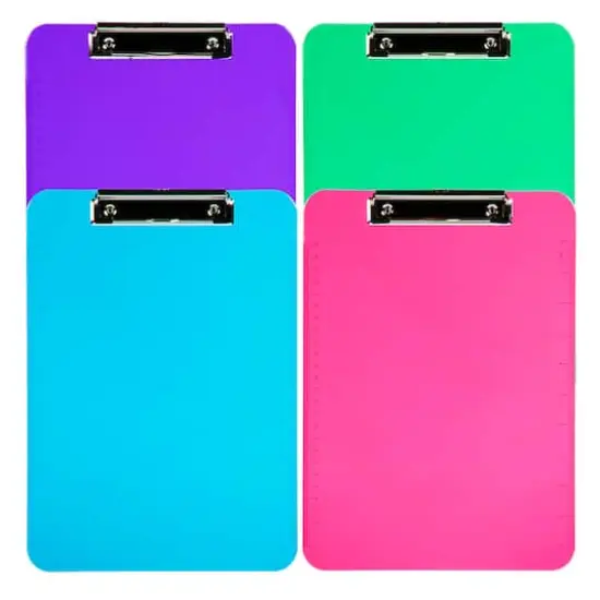JAM Paper Assorted Letter Size Fashion Color Plastic Clipboards Metal Clip, 4ct. {3}