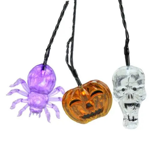 LED Skull, Spider & Jack-o-Lantern Halloween Light Set {1}