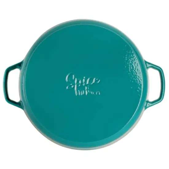 Spice By Tia Mowry Savory Saffron 6qt. Enameled Cast Iron Dutch Oven with Lid Teal {8}