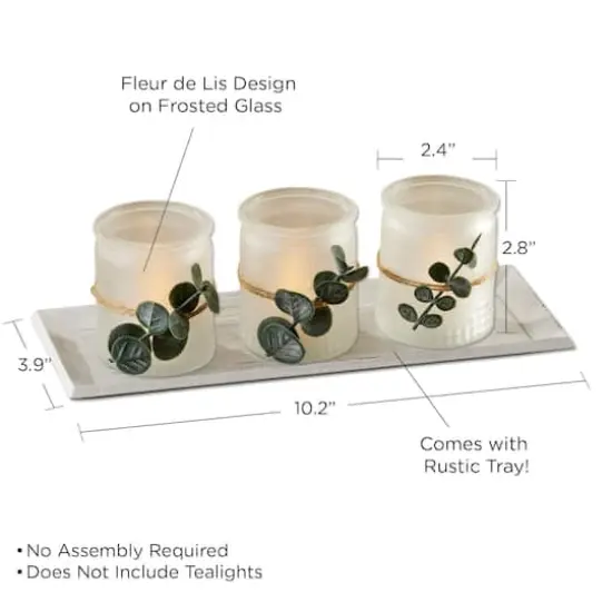 Kate Aspen 4 Piece Frosted Votive & Tray Set {8}
