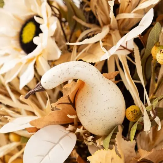 Glitzhome&reg; 36" Fall Neutral Sunflower, Pumpkin and Leaf Porch Tree {7}