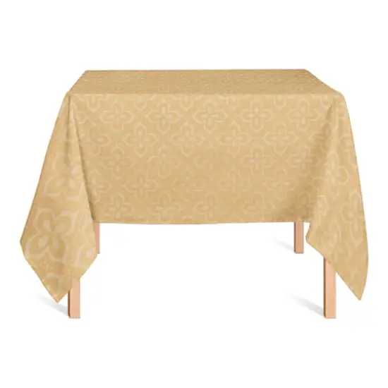 Yellow Medallion Pattern 58" x 58" Tablecloth {3}