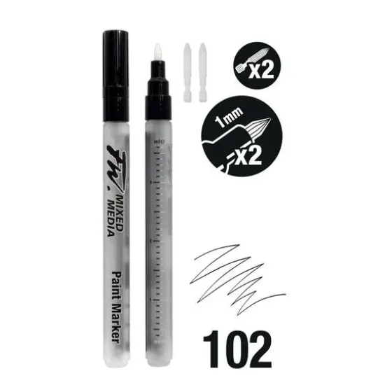 Daler-Rowney&reg; 102 Small 2 FW Empty Paint Marker Set {1}