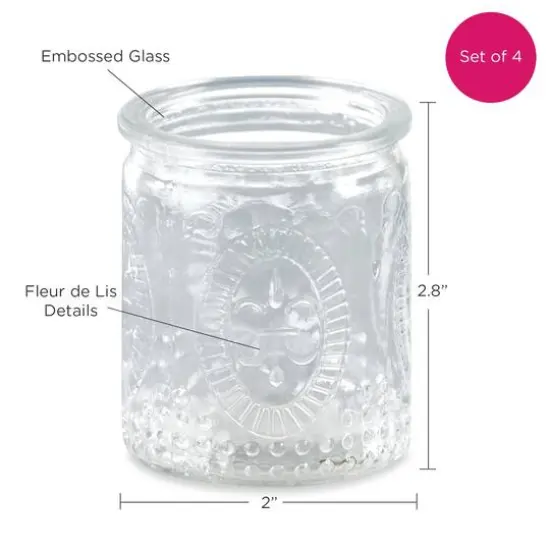 Kate Aspen&reg; Vintage Clear Glass Tea Light Holder, 4ct. {8}