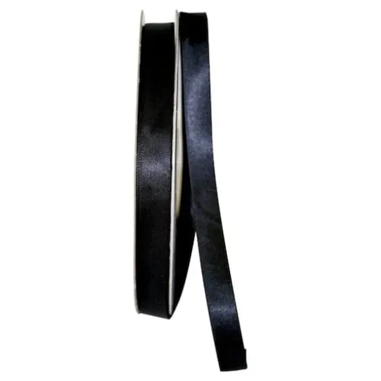 JAM Paper 5/8" x 100yd. Double Face Satin Ribbon Black {1}