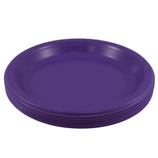 JAM Paper 10.25" Purple Plastic Party Plates, 20ct. Assorted {3}