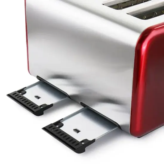 MegaChef Red 4 Slice Toaster in Stainless Steel {6}