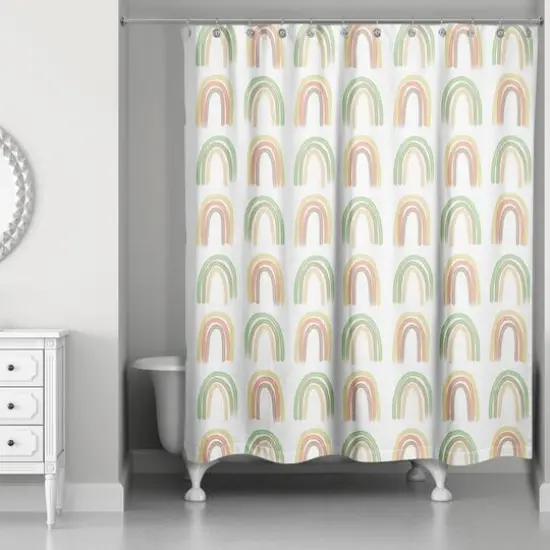 Straight Rainbow Pattern 71" x 74" Shower Curtain {3}