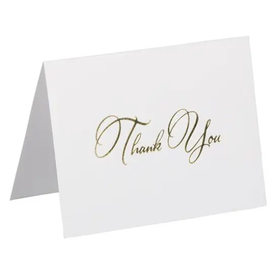 JAM Paper Thank You Card Set with Gold Script, 25ct. Navy Blue {5}
