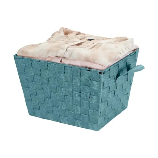 Simplify Small Woven Storage Bin Sapphire {6}