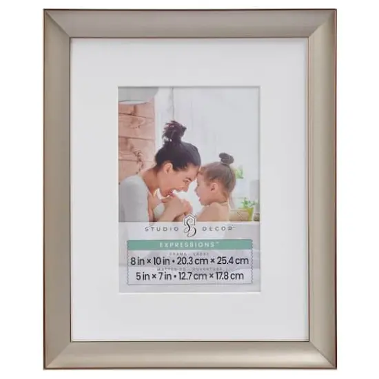 Expressions™ Narrow Champagne Frame with Mat by Studio Décor® {1}