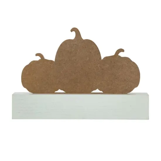 Glitzhome&reg; 11.75" Fall Wood Pumpkin Patch Table Sign {7}