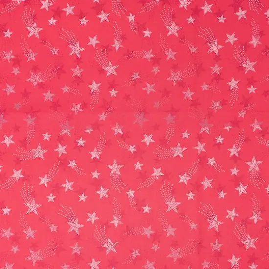 SINGER Red Shooting Stars Cotton Fabric {1}