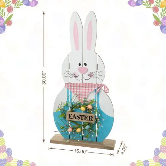 Glitzhome&reg; 30" Easter Wooden Bunny Porch D&eacute;cor {8}
