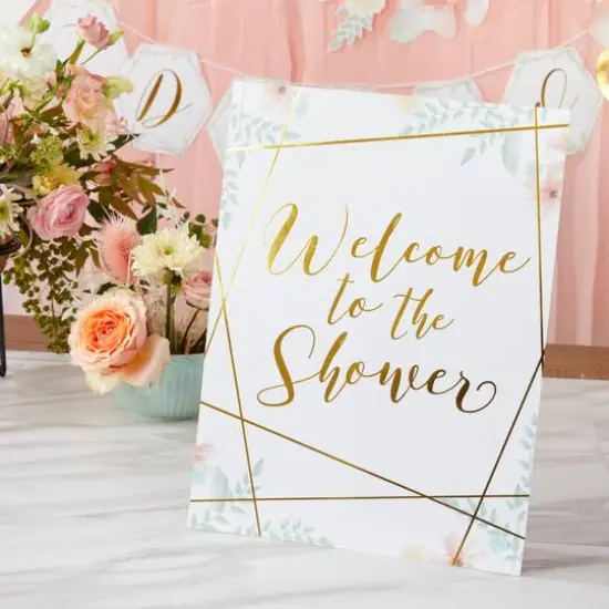 Kate Aspen&reg; Geometric Floral Bridal Shower Party D&eacute;cor Kit with Gold Foil {6}