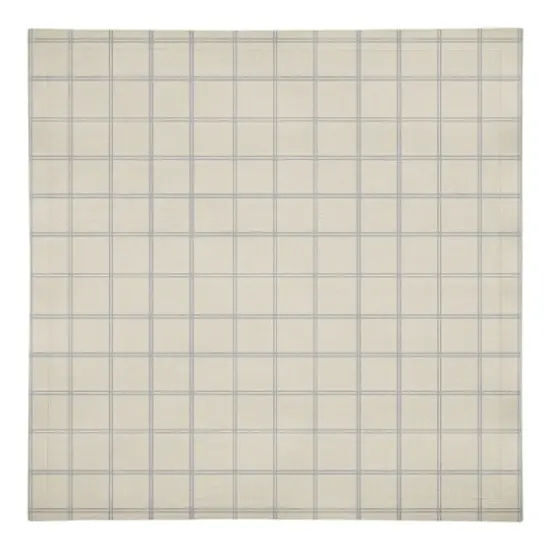 Gray & Cream Check Cotton Twill Napkin {1}