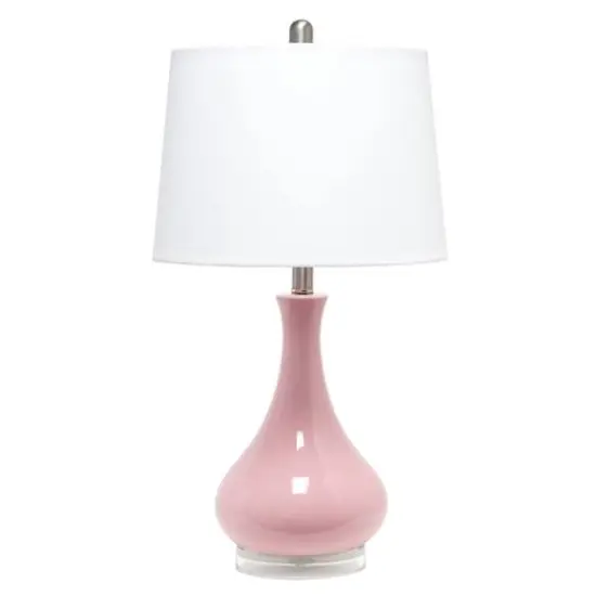 Lalia Home 26" Droplet Table Lamp with Fabric Shade Rose Pink {1}