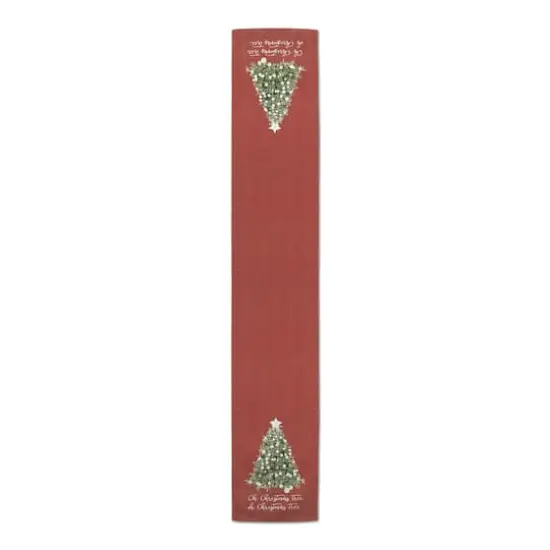 72" Oh Christmas Tree On Red Table Runner {3}