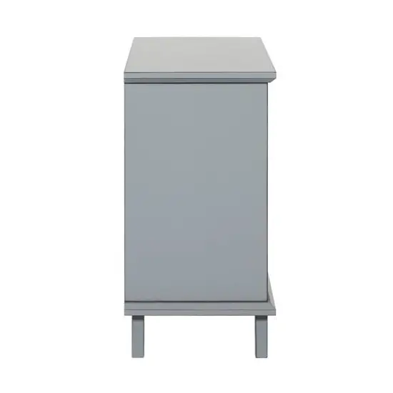Walker Edison 32" Gray Fretwork Accent Storage Cabinet {8}