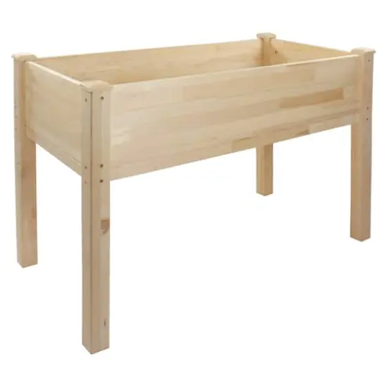 4ft. Natural Wood Raised Garden Bed Planter Box With Liner {1}